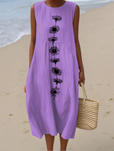 Andrea | Vestido midi Violet Bloom