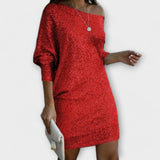 Vestido con brillos y contraste