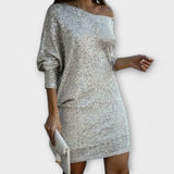 Vestido con brillos y contraste