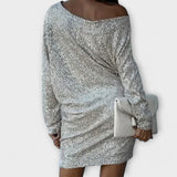 Vestido con brillos y contraste