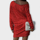 Vestido con brillos y contraste