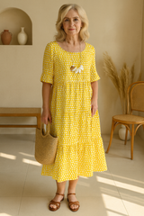 Zara | Vestido Midi de Manga Corta