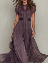 Ashley | Vestido maxi de gasa elegante vintage
