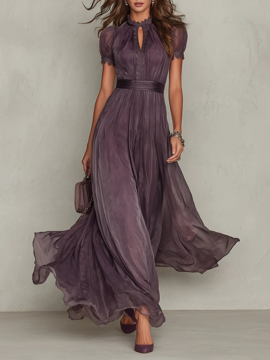 Ashley | Vestido maxi de gasa elegante vintage