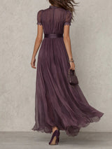 Ashley | Vestido maxi de gasa elegante vintage