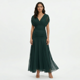 Vestido Largo Plisado Floral Mujer