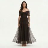 Vestido Largo Plisado Floral Mujer